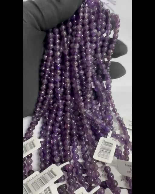 Amethyst A 6mm pearls on string