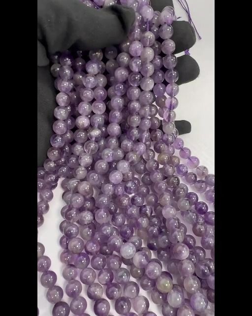 Amethyst beads 7.5-8.5mm on 40cm wire