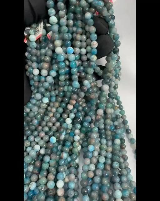 Blue Apatite beads 5.5-6mm on 40cm wire