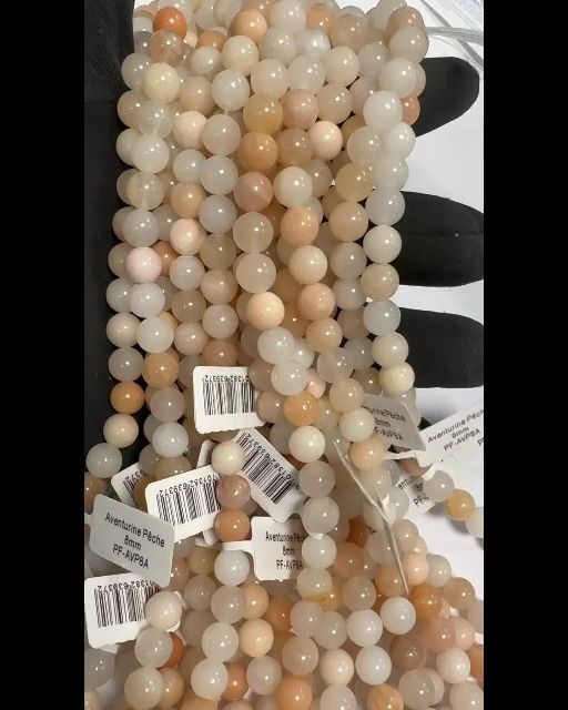 Peach Aventurine Beads 8mm on 40cm wire