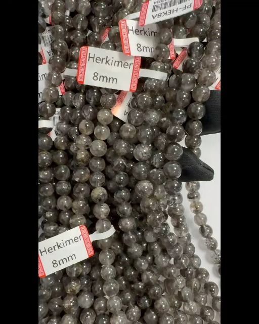 Herkimer Crystal A round beads 7-8mm on 40cm wire