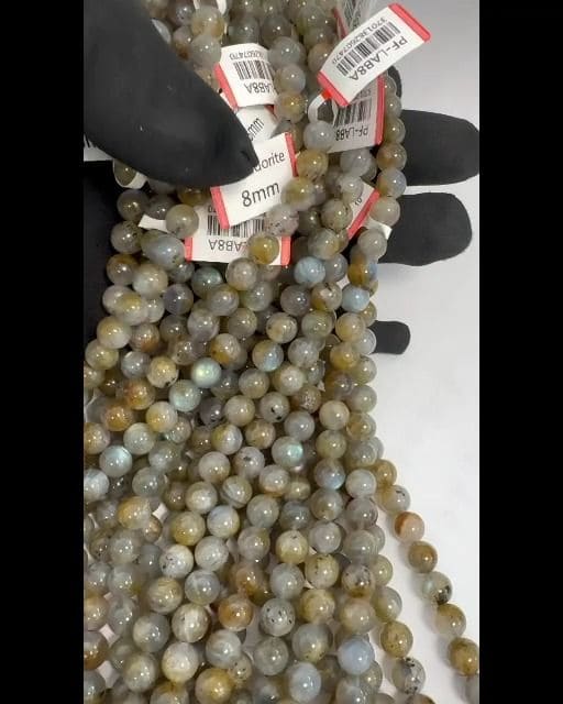 8mm Labradorite A pearls on 40cm string