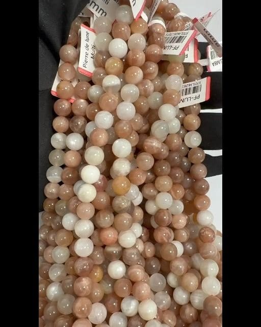 Multicolored adular moonstone A beads 8-9mm on 40cm thread