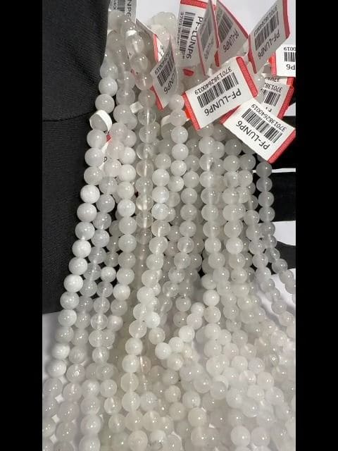 White Moonstone Peristerite beads 6mm on a 40cm thread