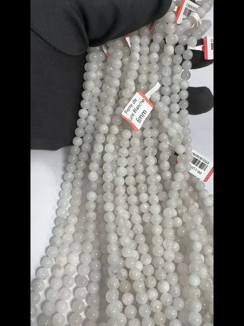 White Moonstone Peristerite A beads 6mm on a 40cm thread