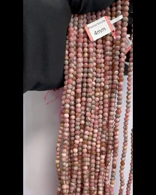 Rhodochrosite Argentina A beads 4-5mm on 40cm wire