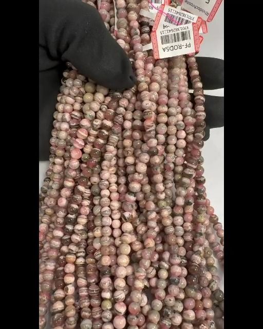 Argentinian Rhodochrosite A beads 5-6mm on 40cm wire