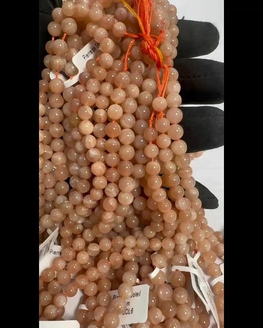 Sunstone beads 5.5-6.5mm on 40cm thread