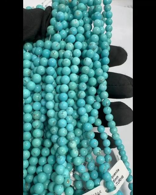 Turquénite Howlite natural tinted A beads 6mm on 40cm wire