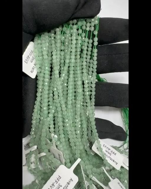 Faceted Green Aventurine A 3mm beads on 40cm wire