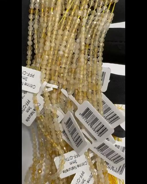 Faceted Natural Citrine A 3mm beads on 40cm wire