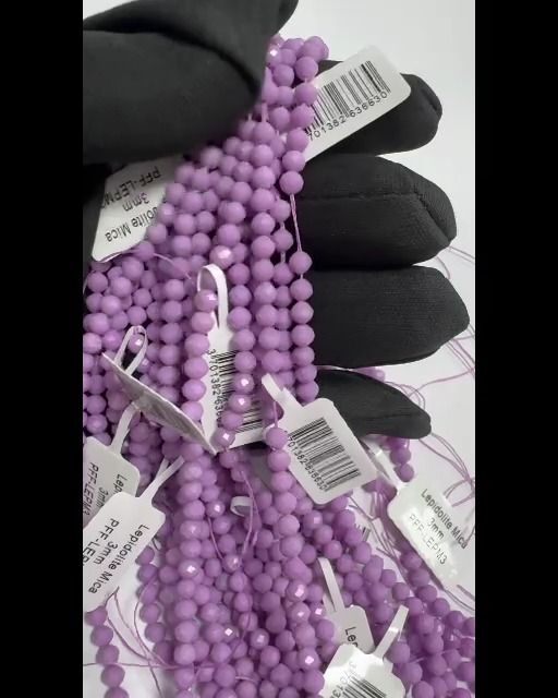 Lepidolite Mica Mauve Faceted AA 3mm beads on 40cm wire